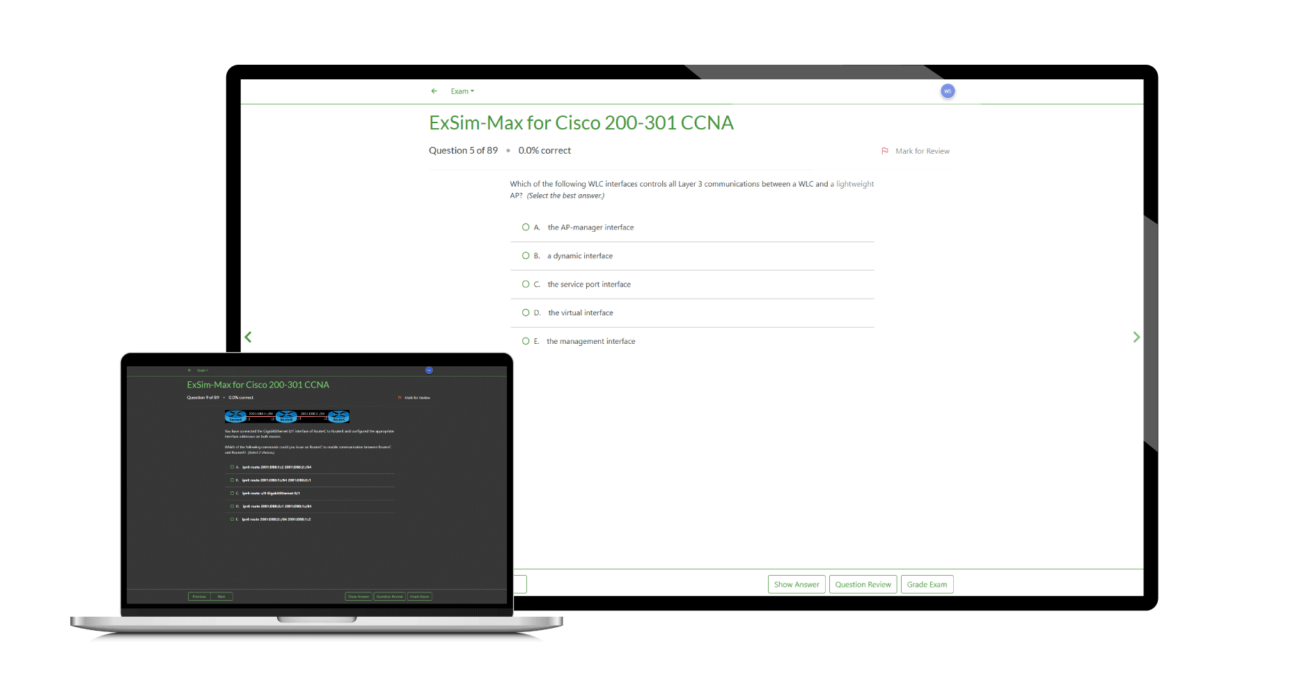 Boson ExSim-Max for Cisco Cisco 200-301 CCNA Screenshot