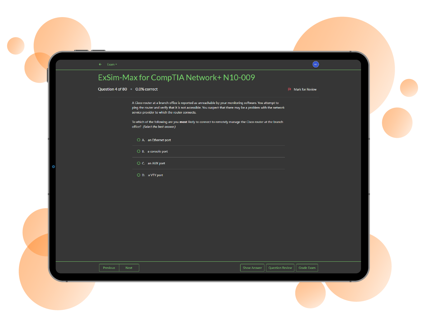 Boson ExSim-Max for CompTIA Network+ N10-009 Screenshot